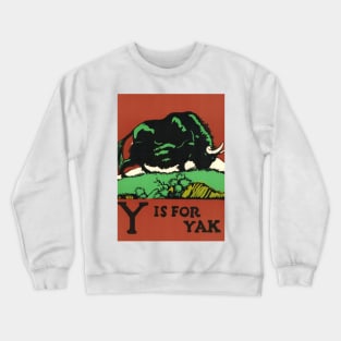 Y is for Yak:  ABC Designed and Cut on Wood by CB Falls Photographic Print Crewneck Sweatshirt